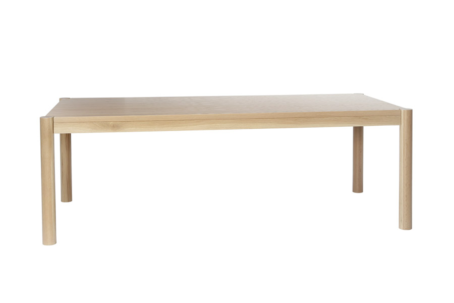 Side view of Silver Lynx Table with Round legs